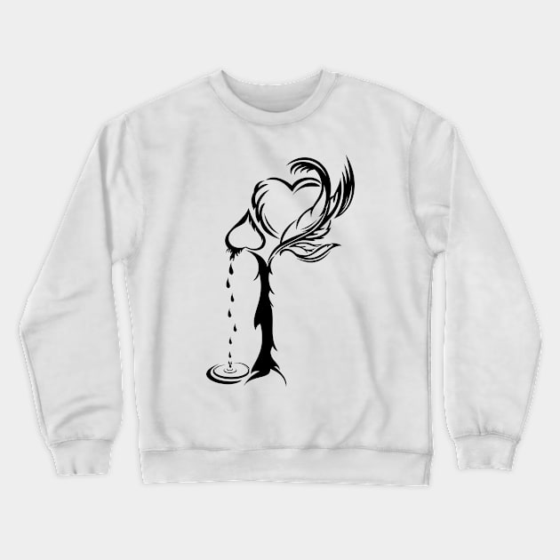 Broken Heart Crewneck Sweatshirt by Brlxyzz